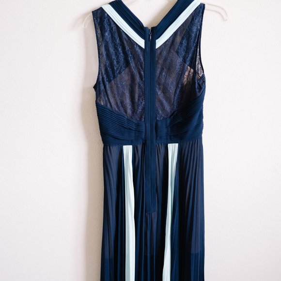 BCBG MAXAZRIA Maxi Pleated Evening Gown with Subtle Transparencies - Size 6 - Picture 10 of 13